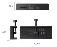 Orico Aktywny hub 10Gbps, przykręcany, 2x USB-A, SD, USB-C, czarny - 1542864 - zdjęcie 2